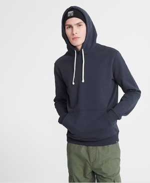 Superdry Organic Cotton Standard Label Loopback Férfi Kapucnis Pulóver Sötétkék | JPHFO3698